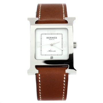 Hermes Heure H Automatic Watch Stainless Steel and Leather 26