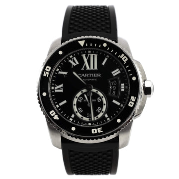 Cartier Calibre de Cartier Automatic Watch Stainless Steel and Rubber with Ceramic 42