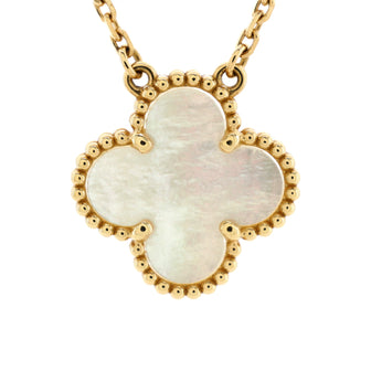 Van Cleef & Arpels Vintage Alhambra Pendant Necklace 18K Yellow Gold and Mother of Pearl