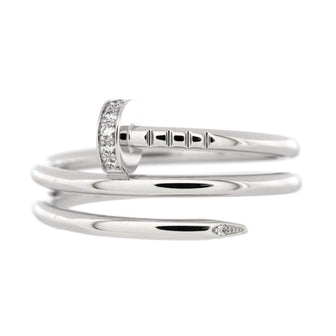 Cartier Juste un Clou Double Ring 18K White Gold and Diamonds Small
