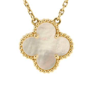 Van Cleef & Arpels Vintage Alhambra Pendant Necklace 18K Yellow Gold and Mother of Pearl