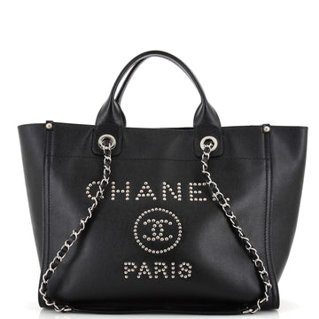 Chanel Deauville Tote Studded Caviar Small