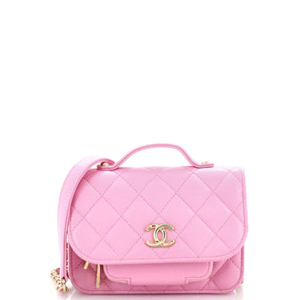 Chanel Business Affinity Flap Clutch with Chain Quilted Caviar