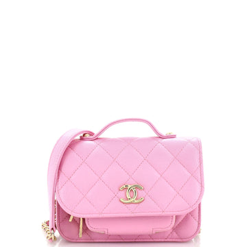Chanel Business Affinity Flap Clutch with Chain Quilted Caviar