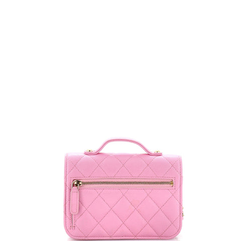 Chanel Business Affinity Flap Clutch with Chain Quilted Caviar Pink 2421934