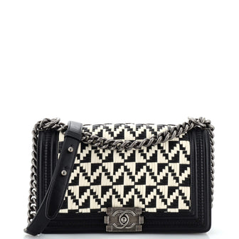 Chanel Boy Flap Bag Woven Calfskin Old Medium