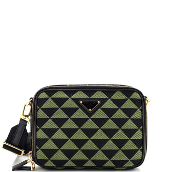 Prada Symbole Zip Around Shoulder Bag Jacquard