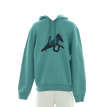Hermes Men's Equestrian Puzzle Hoodie Cotton with Leather Applique