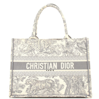 Christian Dior Book Tote Embroidered Canvas Medium