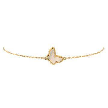 Van Cleef & Arpels Sweet Alhambra Butterfly Bracelet 18K Yellow Gold and Mother of Pearl