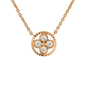 Louis Vuitton Blossom BB Pendant Necklace 18K Rose Gold with Diamonds