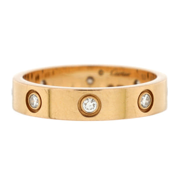 Cartier Love Wedding Band 8 Diamonds Ring 18K Rose Gold with Diamonds