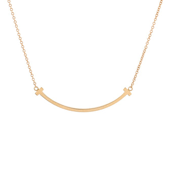Tiffany & Co. T Smile Pendant Necklace 18K Rose Gold Small