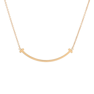 Tiffany & Co. T Smile Pendant Necklace 18K Rose Gold Small