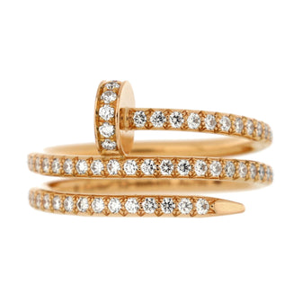 Cartier Juste un Clou Paved Double Ring 18K Rose Gold and Diamonds Small
