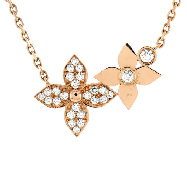 Louis Vuitton Star Blossom Double Pendant Necklace 18K Rose Gold and  Diamonds Rose gold 2082259
