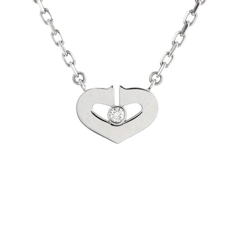 Cartier C Heart de Cartier Pendant Necklace 18K White Gold with Diamond XS