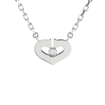 Cartier C Heart de Cartier Pendant Necklace 18K White Gold with Diamond XS