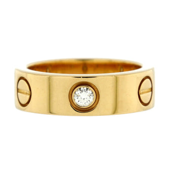 Cartier Love 3 Diamonds Band Ring 18K Yellow Gold with Diamonds