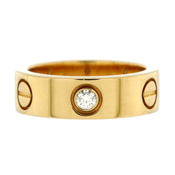 Cartier Love 3 Diamonds Band Ring 18K Yellow Gold with Diamonds