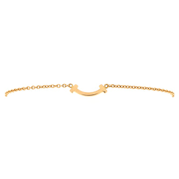 Tiffany & Co. T Smile Chain Bracelet 18K Rose Gold Mini