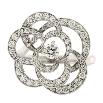 Chanel Fil De Camelia Ring 18K White Gold and Diamonds Medium