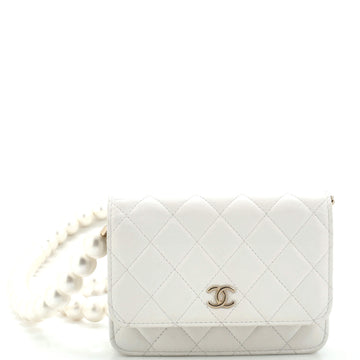 Chanel Pearl Strap CC Wallet on Chain Quilted Calfskin Mini