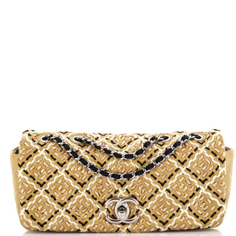 Chanel CC Full Flap Bag Woven Stitch Patent Medium