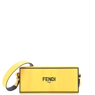 Fendi Logo Horizontal Box Crossbody Bag Leather
