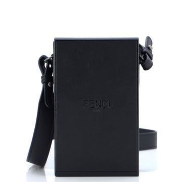 Fendi Logo Vertical Box Crossbody Bag Leather