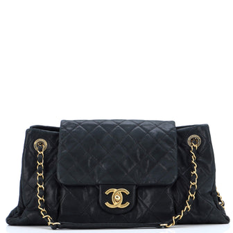 Chanel Chic Quilt Accordion Flap Bag Quilted Iridescent Calfskin Medium