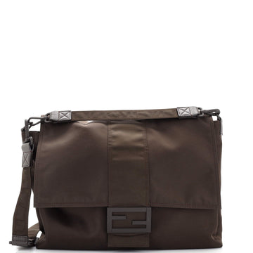 Fendi Baguette Flap Messenger Bag Nylon Large