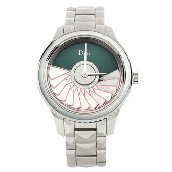 Christian Dior VIII Grand Bal Plisse Soleil Automatic Watch Stainless Steel with Diamonds and Mother of Pearl 36