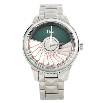 Christian Dior VIII Grand Bal Plisse Soleil Automatic Watch Stainless Steel with Diamonds and Mother of Pearl 36