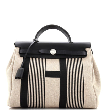 Hermes Herbag Zip H Vibration Toile and Leather 31