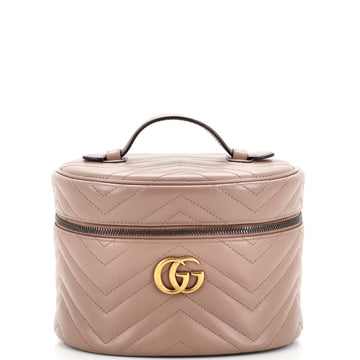 Gucci GG Marmont Top Handle Cosmetic Case Matelasse Leather Small