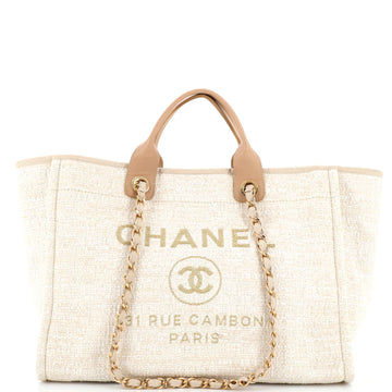Chanel Deauville Tote Raffia with Glitter Detail Medium