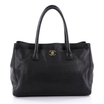 Chanel Cerf Executive Tote Leather Medium Black