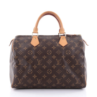 Louis Vuitton Speedy Handbag Monogram Canvas 30 Brown 2423305