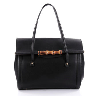 Gucci New Bullet Bamboo Top Handle Bag Leather Large 2424001