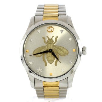 Gucci G-Timeless Bee Quartz Watch Stainless Steel 38