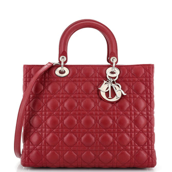 Christian Dior Lady Dior Bag Cannage Quilt Lambskin Large