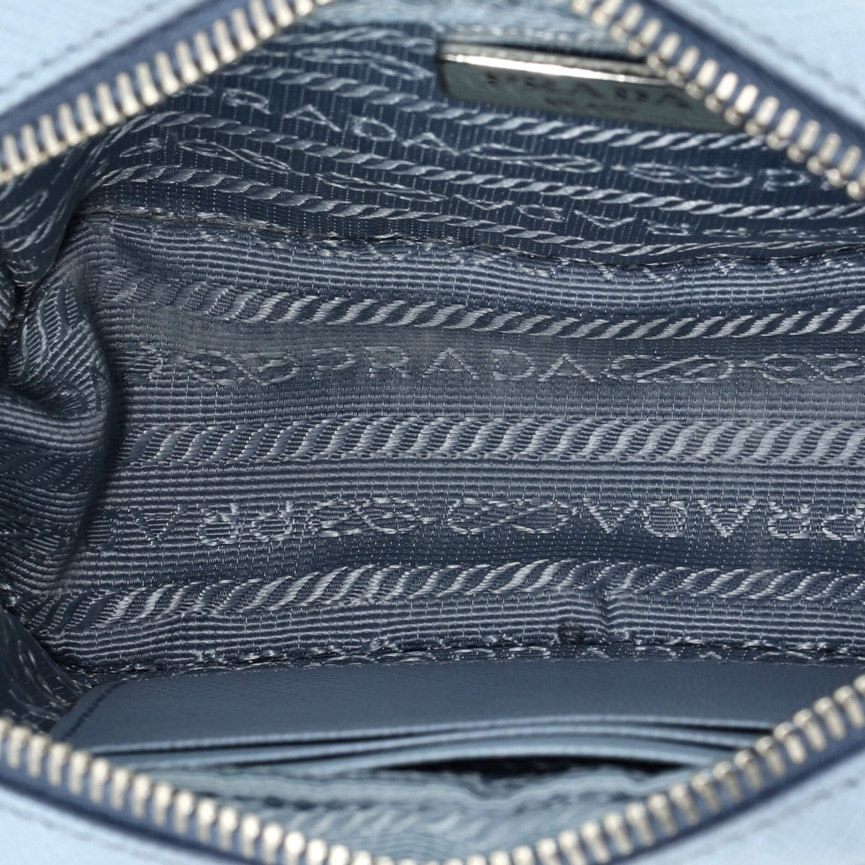 Prada Camera Shoulder Bag Saffiano Leather Mini Blue 2424195