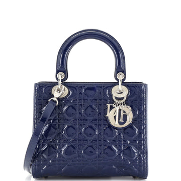 Christian Dior Lady Dior Bag Cannage Quilt Patent Medium