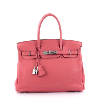 Hermes Birkin Handbag Red Clemence with Palladium 2424401