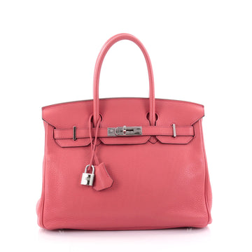 Hermes Birkin Handbag Red Clemence with Palladium 2424401
