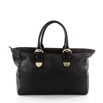 Gucci Signoria Tote Leather with Guccissima Detail Large Black 2425205