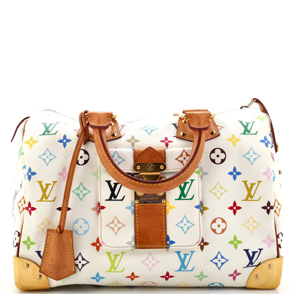 Buy Pre-owned & Brand new Luxury Louis Vuitton White Monogram Multicolor  Speedy 30 Bag Online