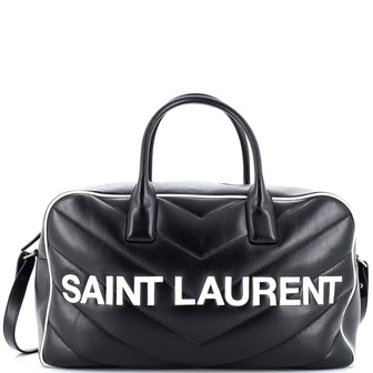Saint Laurent Miles Bowling Bag Matelasse Chevron Leather