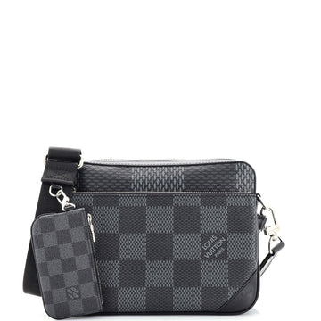Louis Vuitton Trio Messenger Bag Limited Edition Damier Graphite 3D